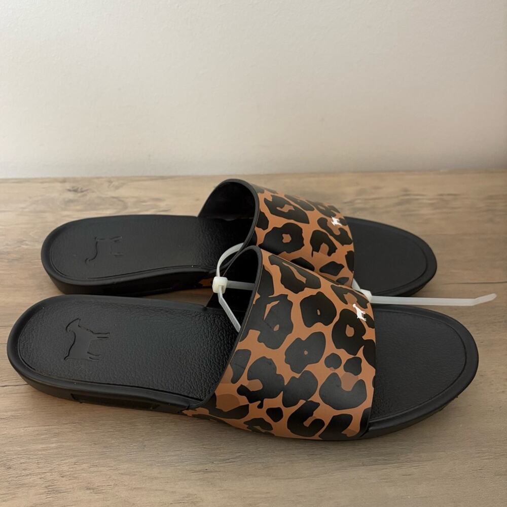 NWOT GOATS Women’s Slide Sandals Cheetah Print Black Size 8 - Picture 3 of 4